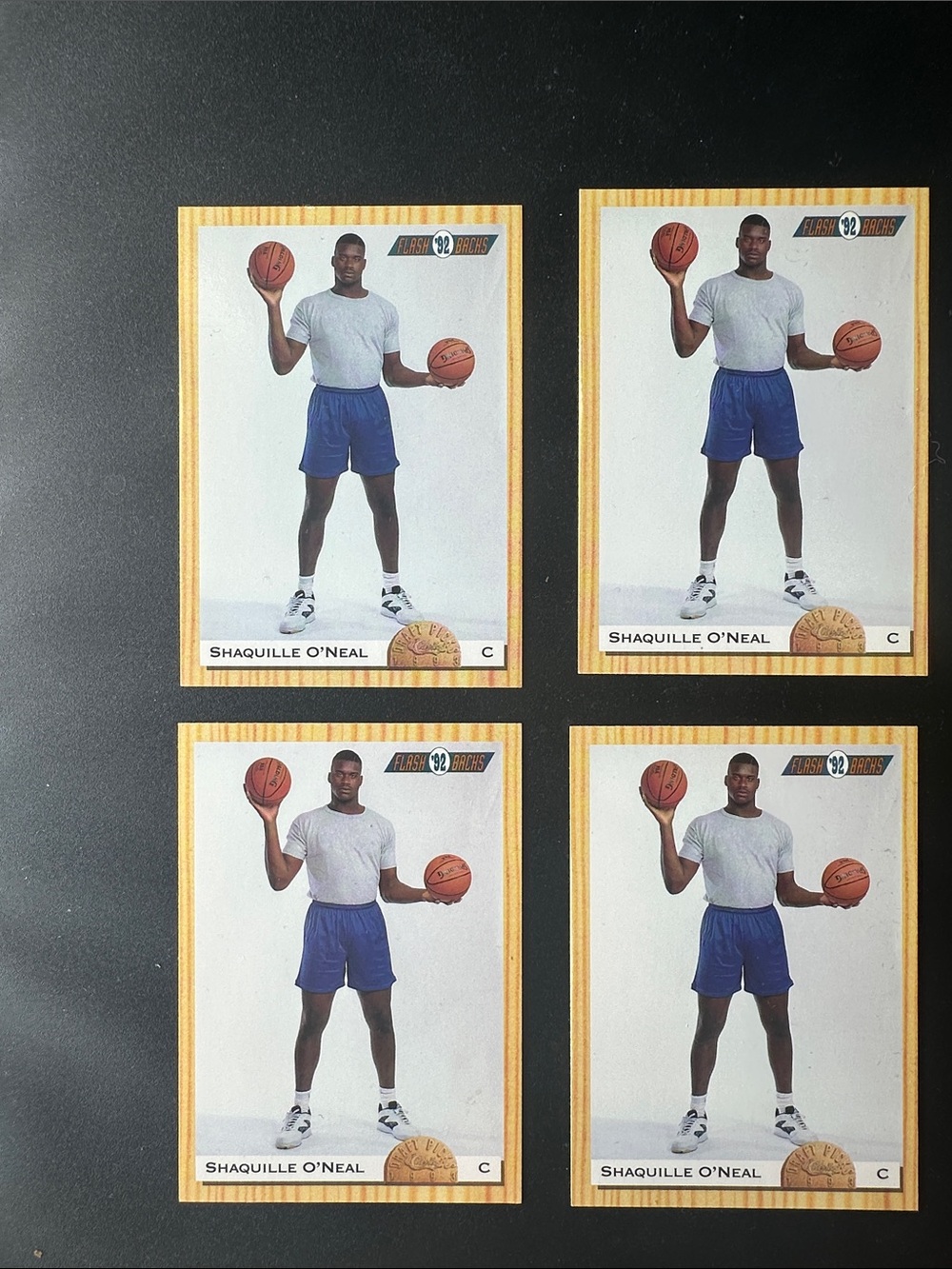 4x 92-93 Classic Draft Picks "Flashbacks '92 Shaquille O'Neal Rookie Cards #104